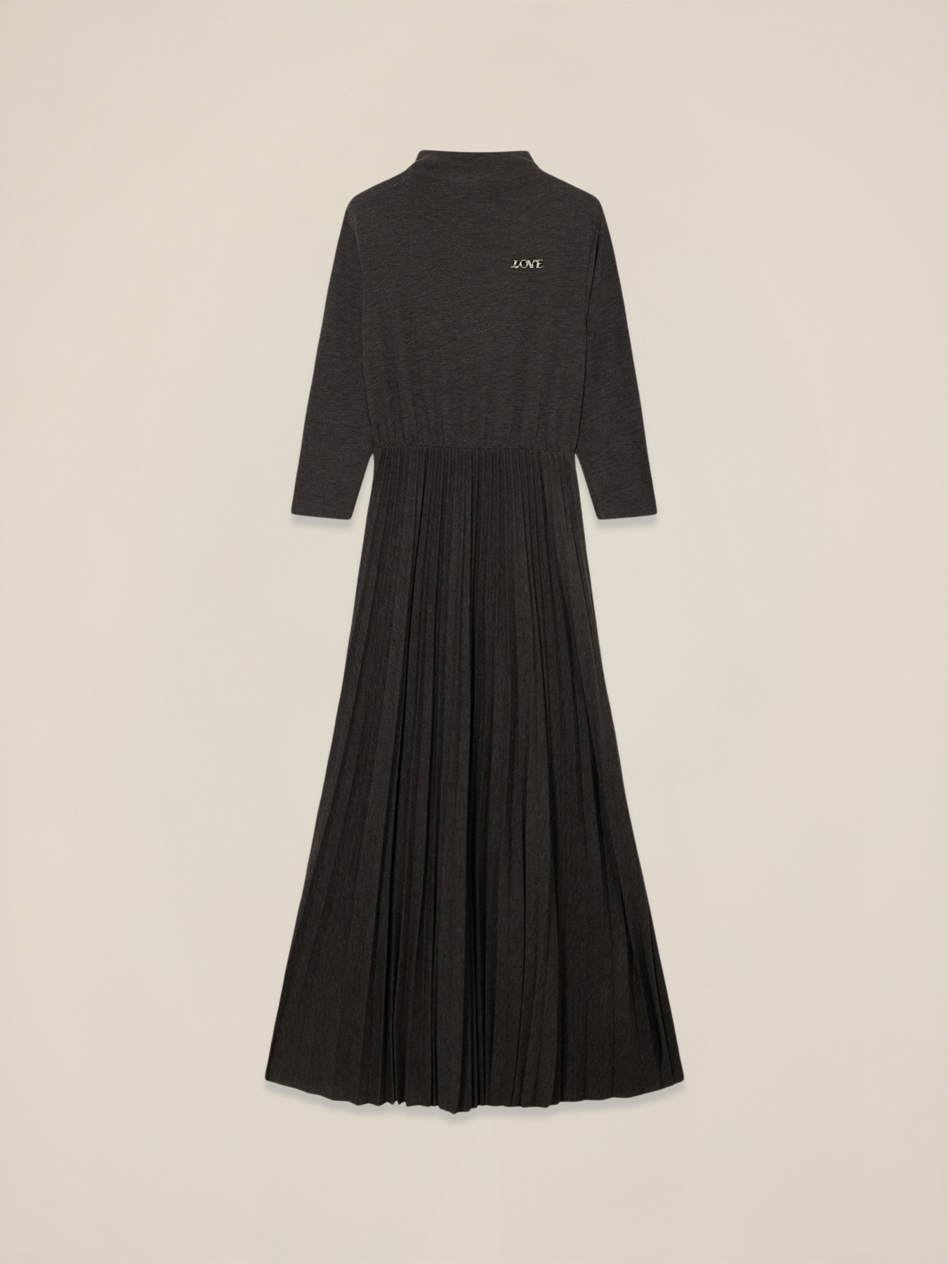 Viscose blend flare dress with brooch image number 3