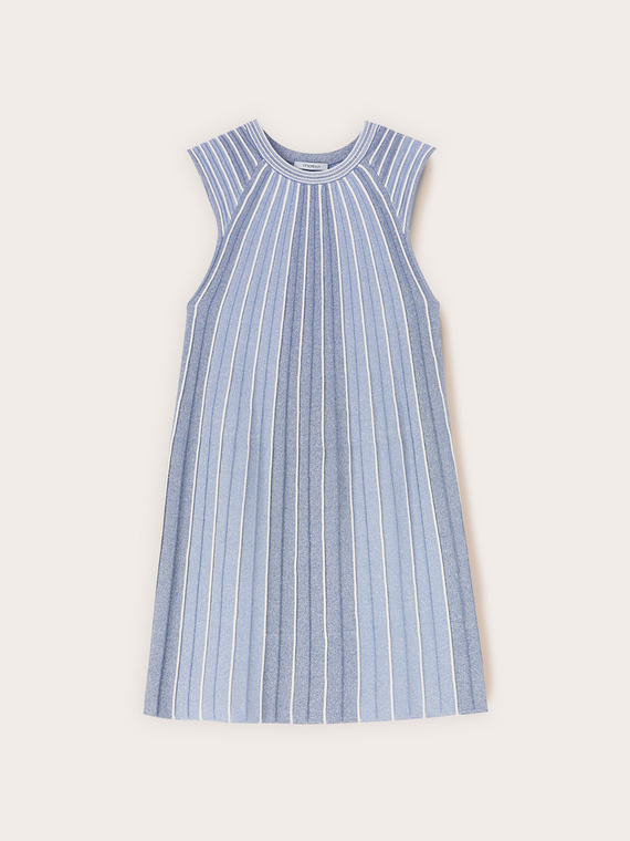 Vestito linea ad A in maglia pliss&eacute;