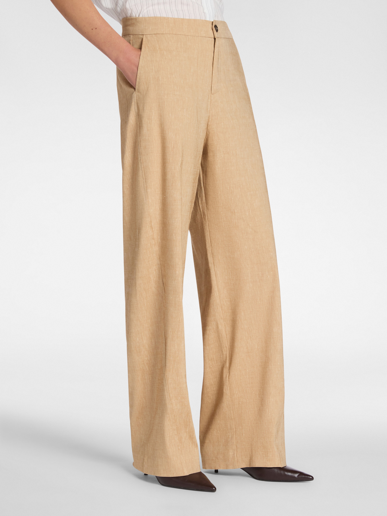 Pantaloni palazzo misto lino image number 2