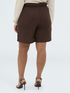 Linen viscose blend shorts with belt image number 1