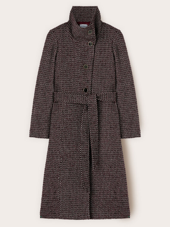Tailored coat with belt