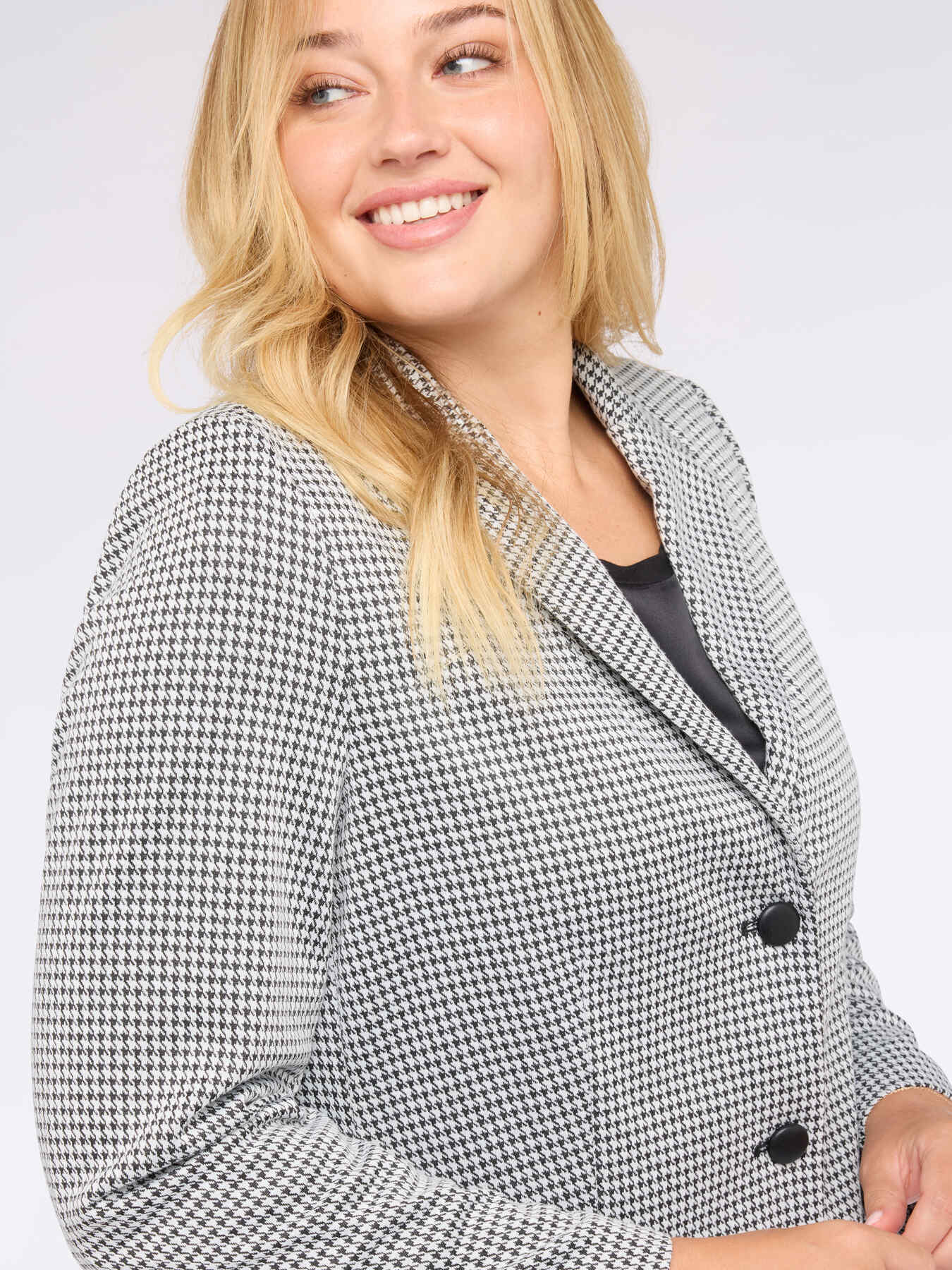 Karierter Blazer mit Gürtel image number 4