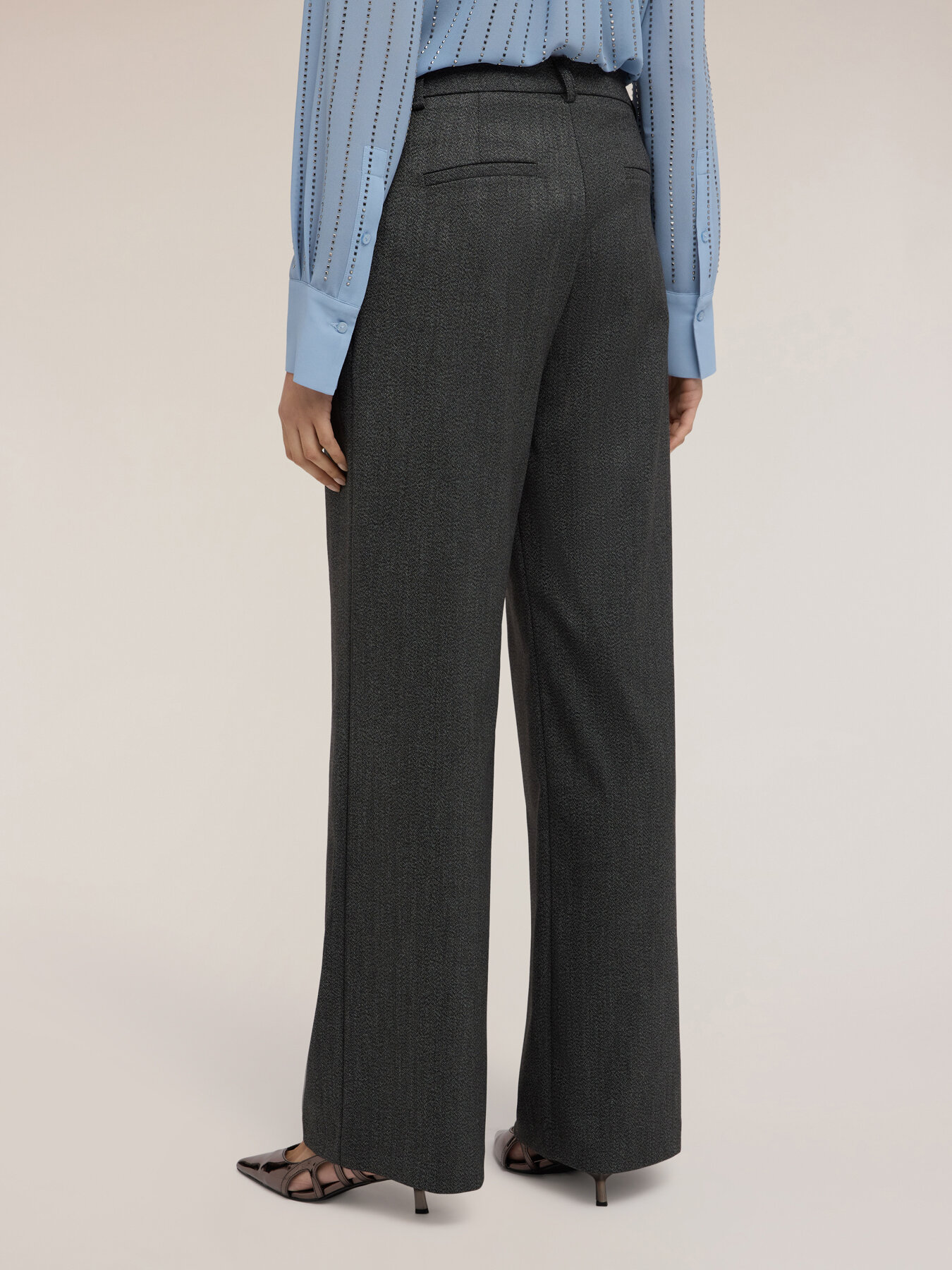 Pantalon palazzo en fil teint image number 1