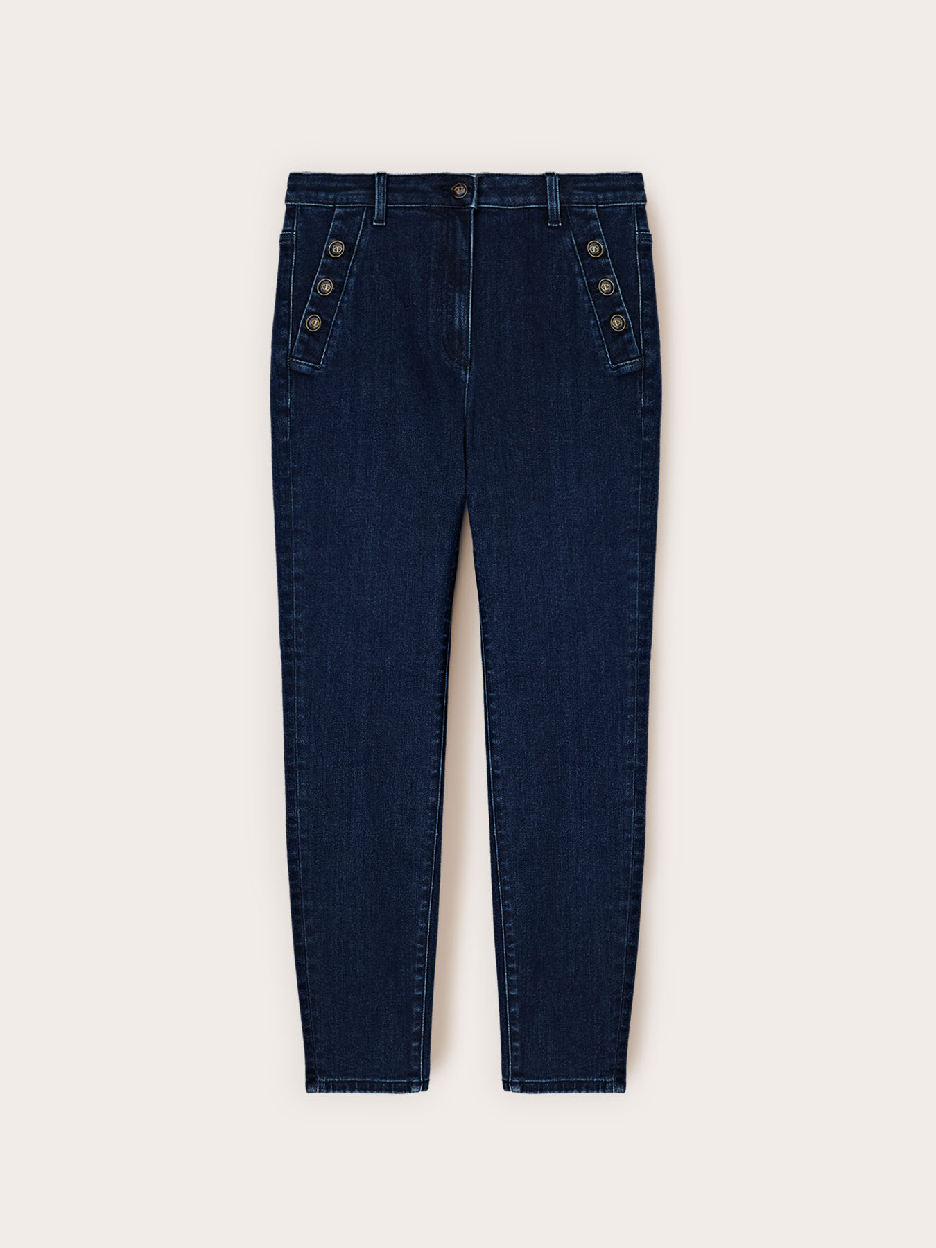 Skinny jeans with decorative buttons image number 4