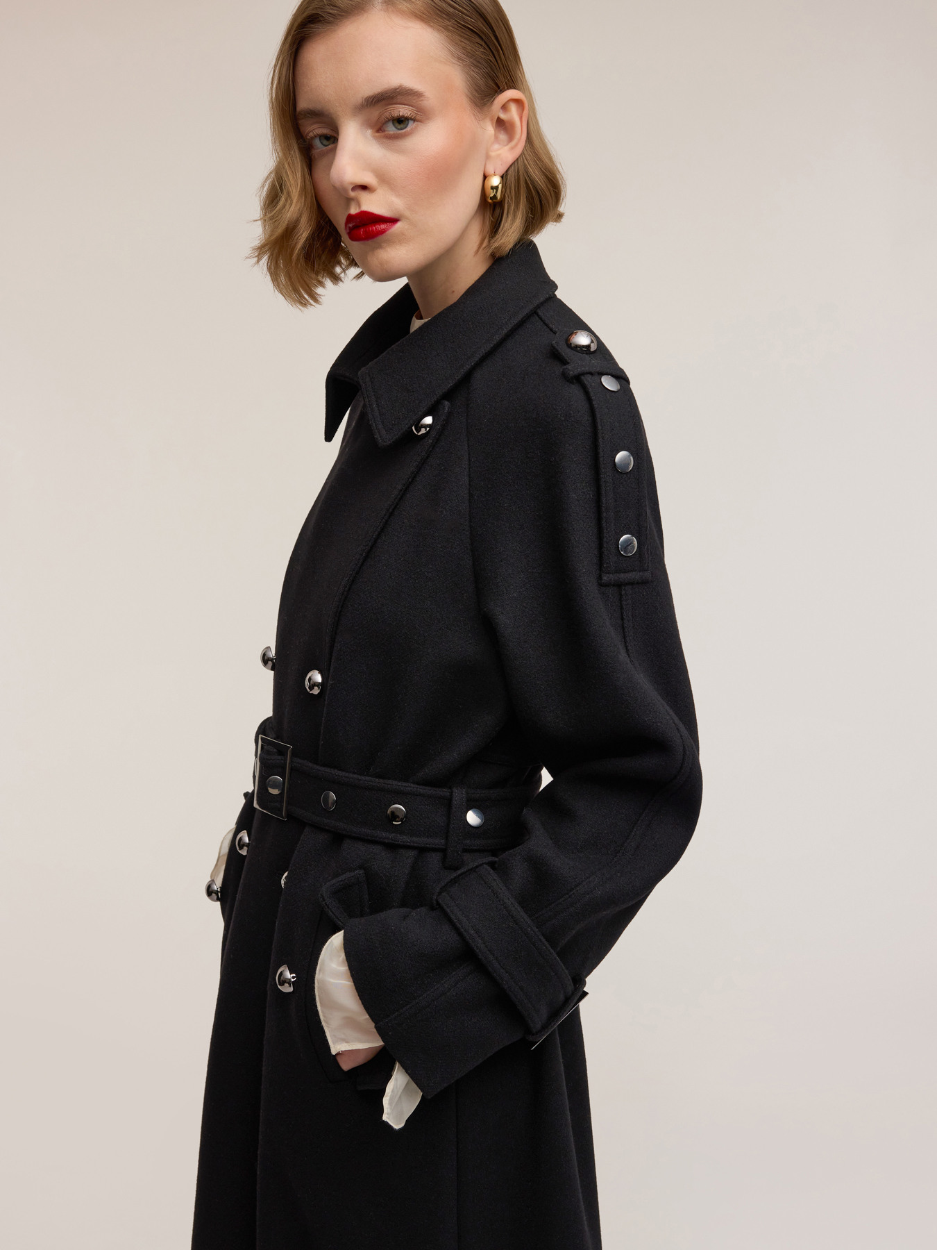 Trench cu două r&acirc;nduri de nasturi Smart Couture image number 3