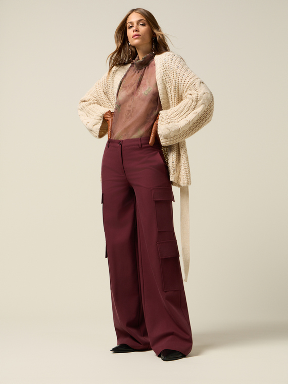 Pantaloni cargo misto viscosa