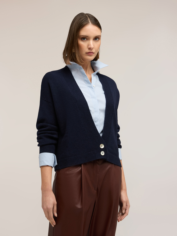 Cardigan cropped misto viscosa