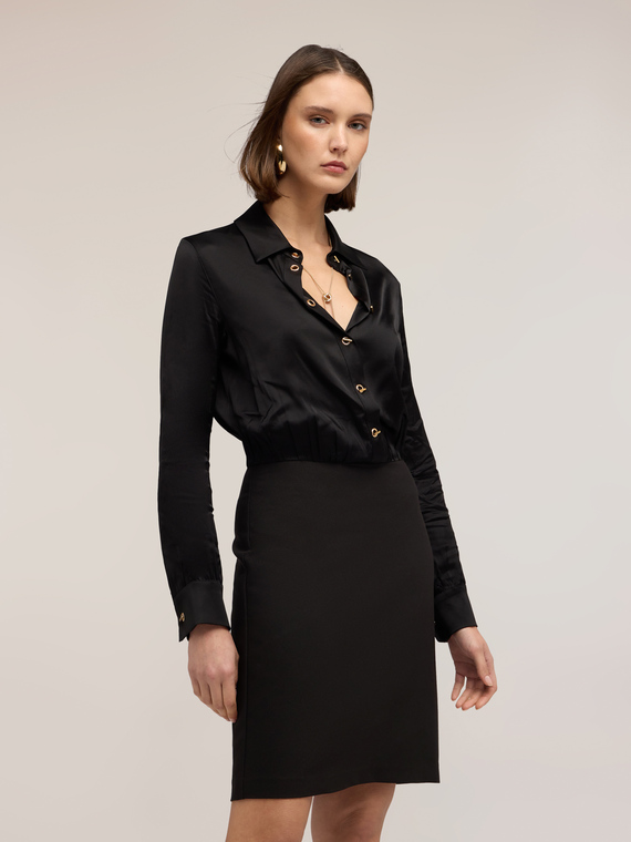 Vestido camisero con botones joya