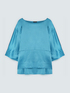 Satin blouse with boat neckline image number 4