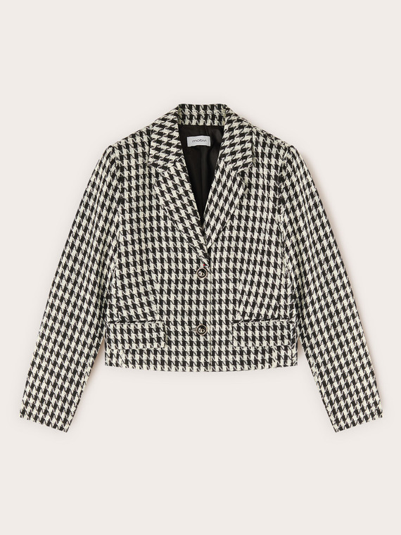 Veste courte pied-de-poule