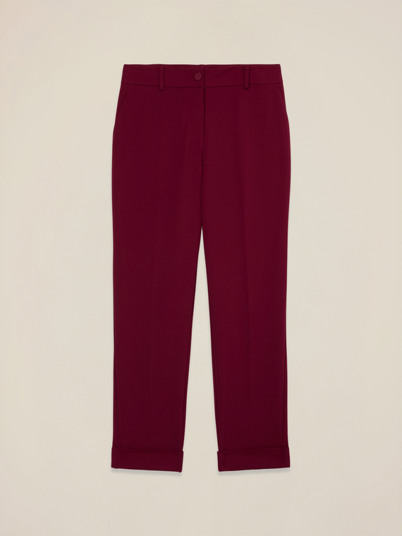 Pantaloni cropped in tessuto crêpe