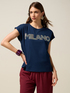 Jersey T-shirt with lettering embroidery image number 0
