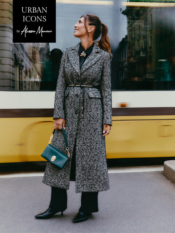 Cappotto lungo spigato