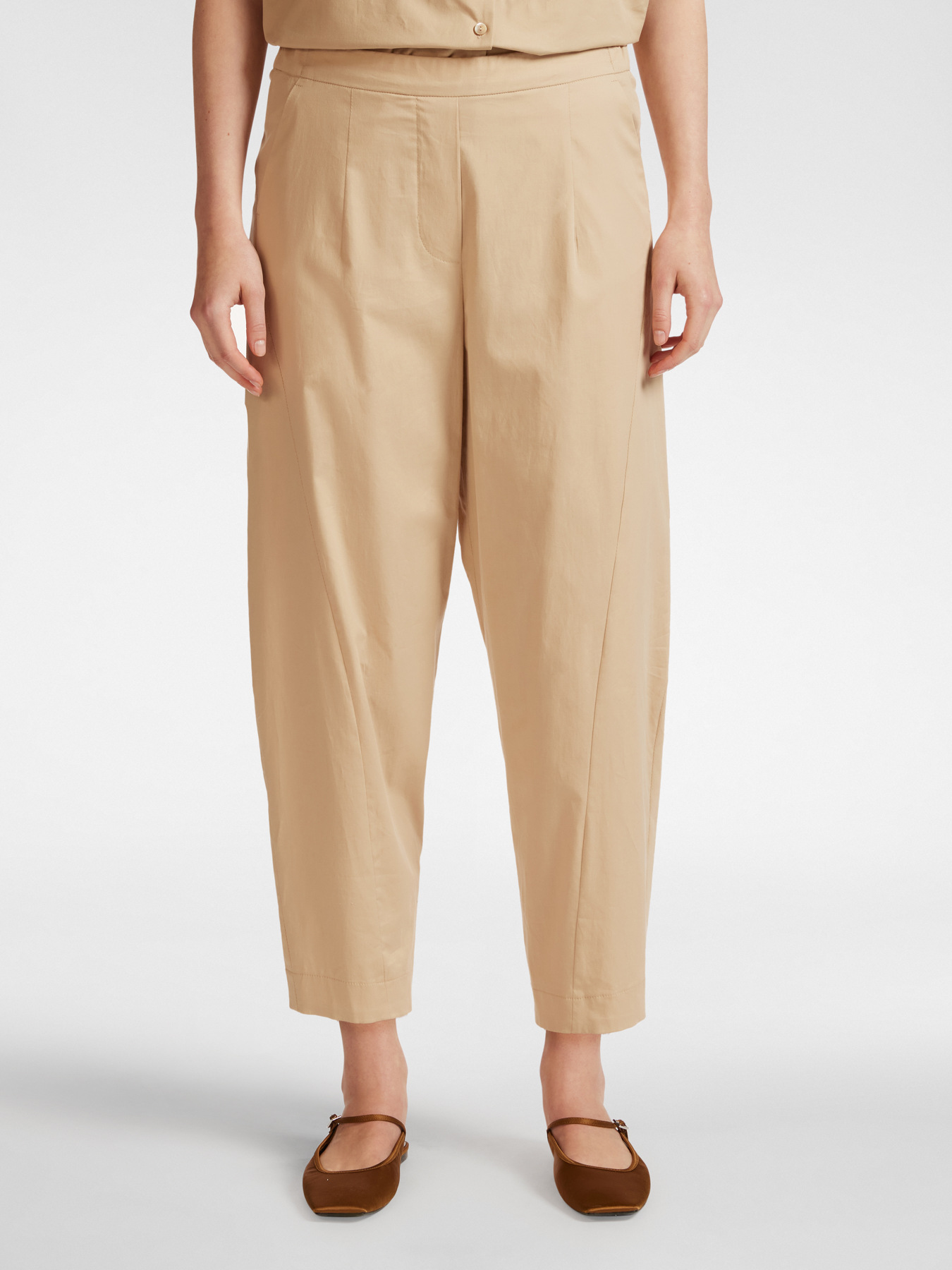 Pantalon ballon en coton stretch image number 2