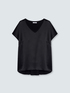 T-shirt bimaterica con scollo a V image number 4