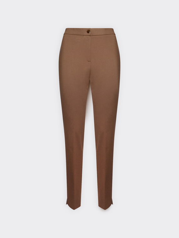 Slim-fit trousers in Milanese stitch