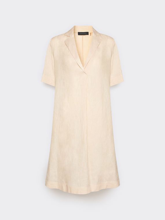 Short sleeve linen shirt dress