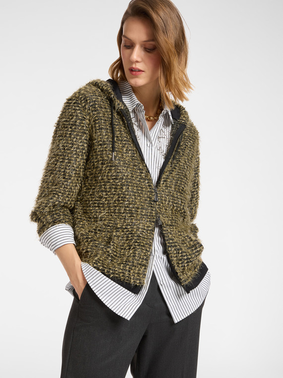 Felpa fil coup&eacute; con zip