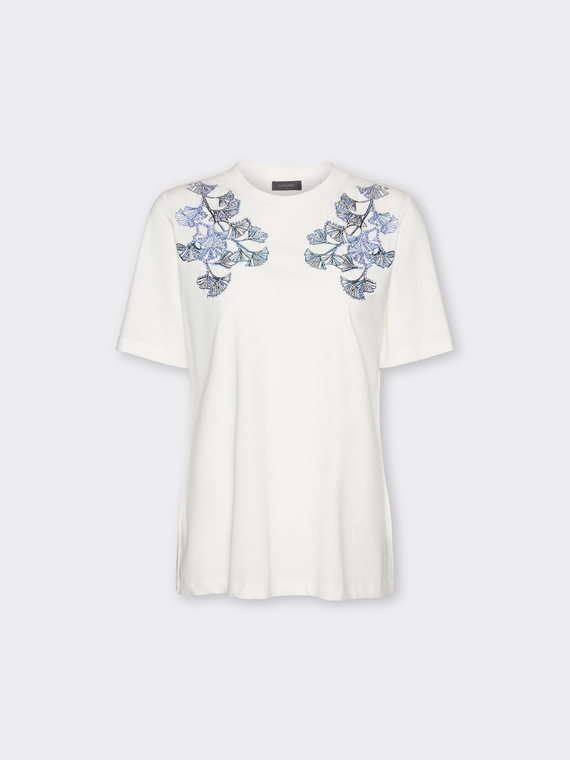 T-shirt with floral embroidery