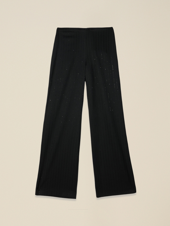 Palazzo pants with sequin embroidery