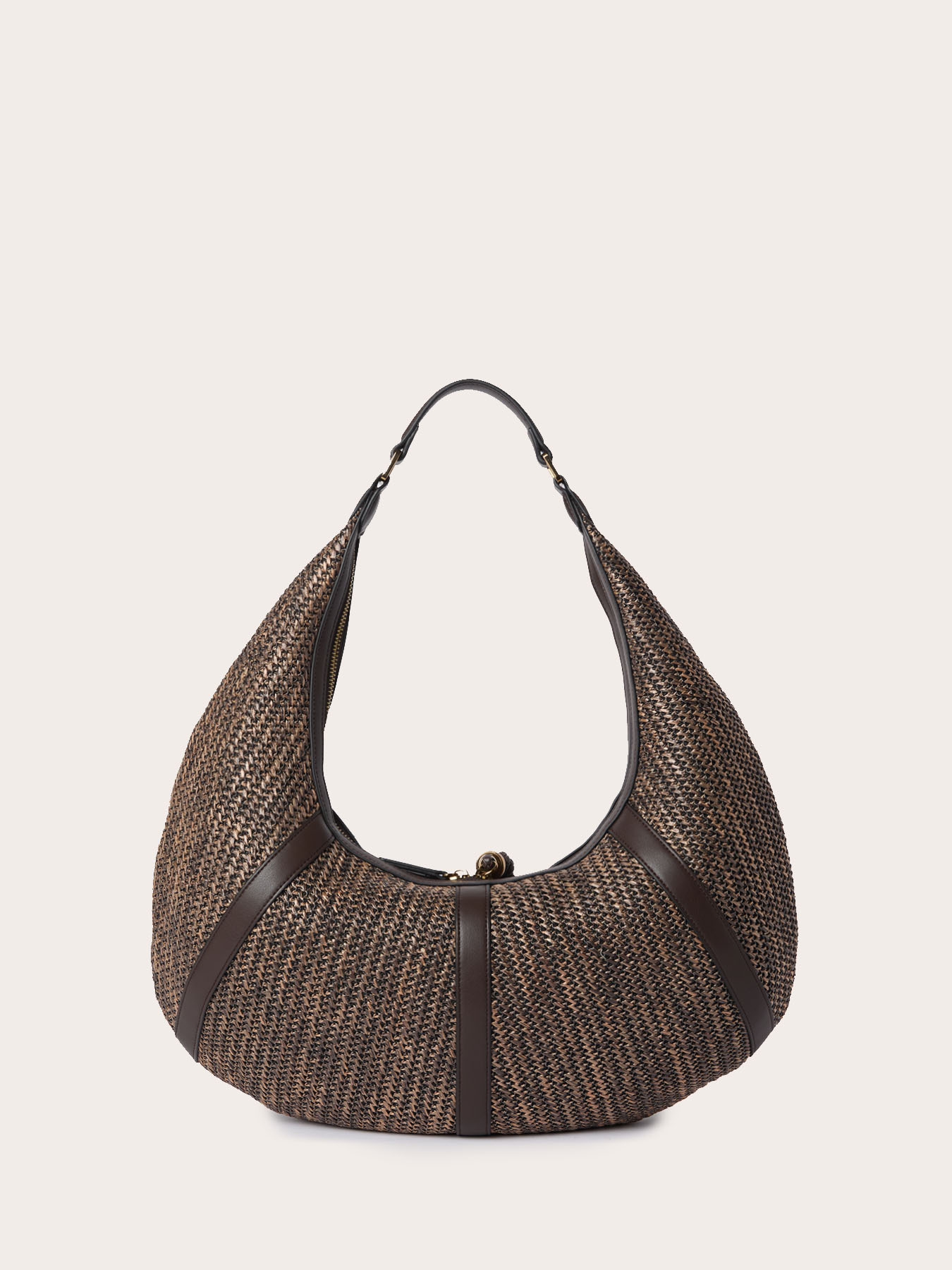 Woven hobo crossbody bag with tassels image number 2