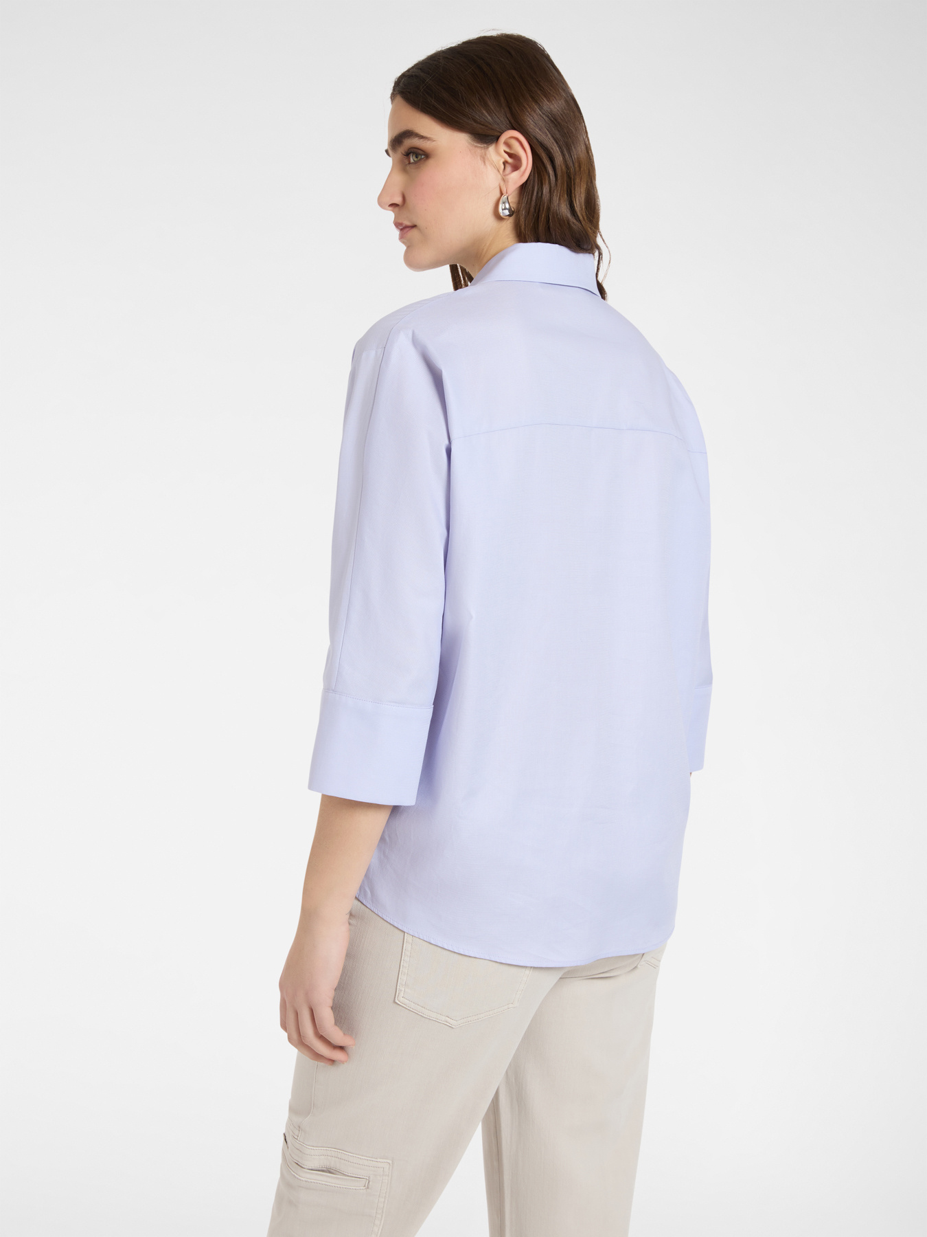 Three-quarter sleeve poplin shirt image number 1
