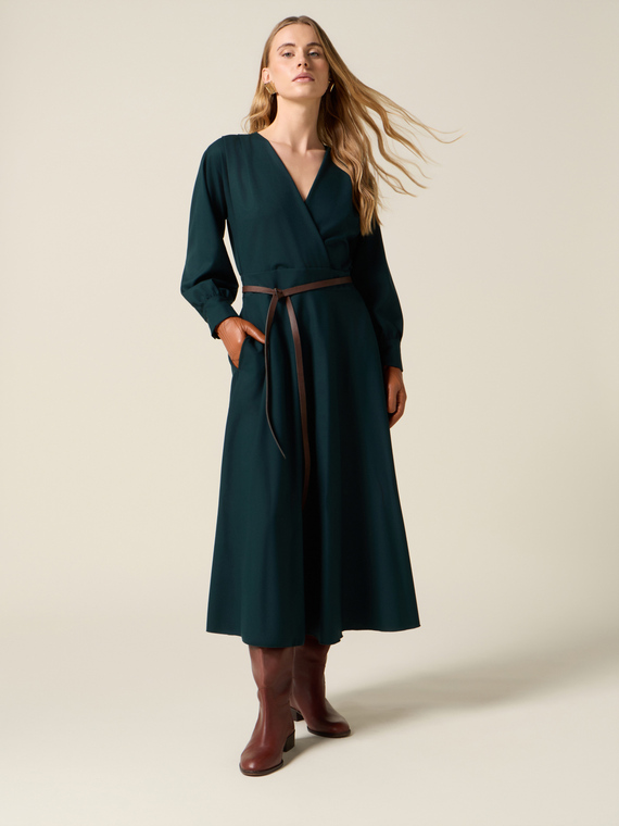 Flare dress with belt