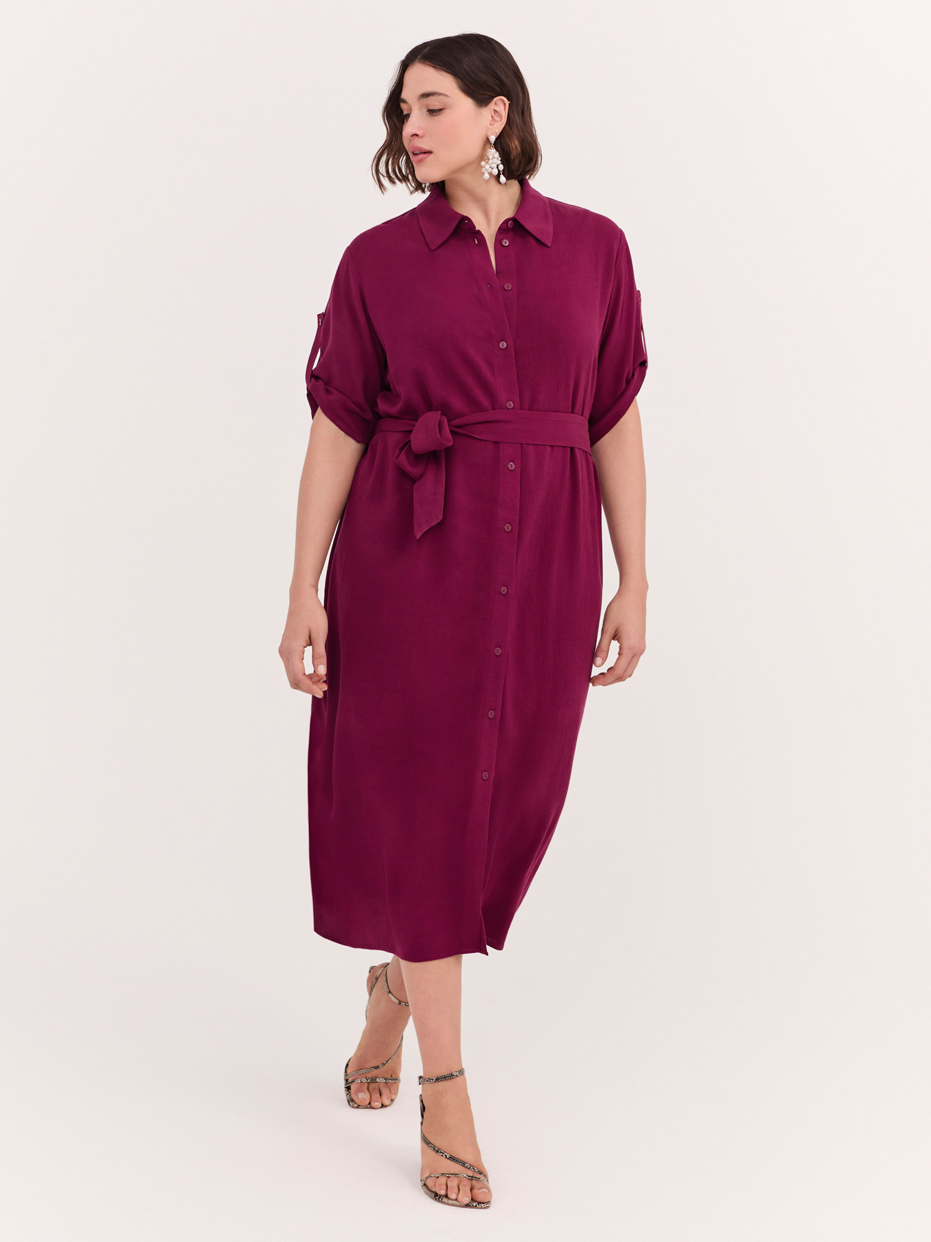 Robe chemisier POWER en viscose image number 3