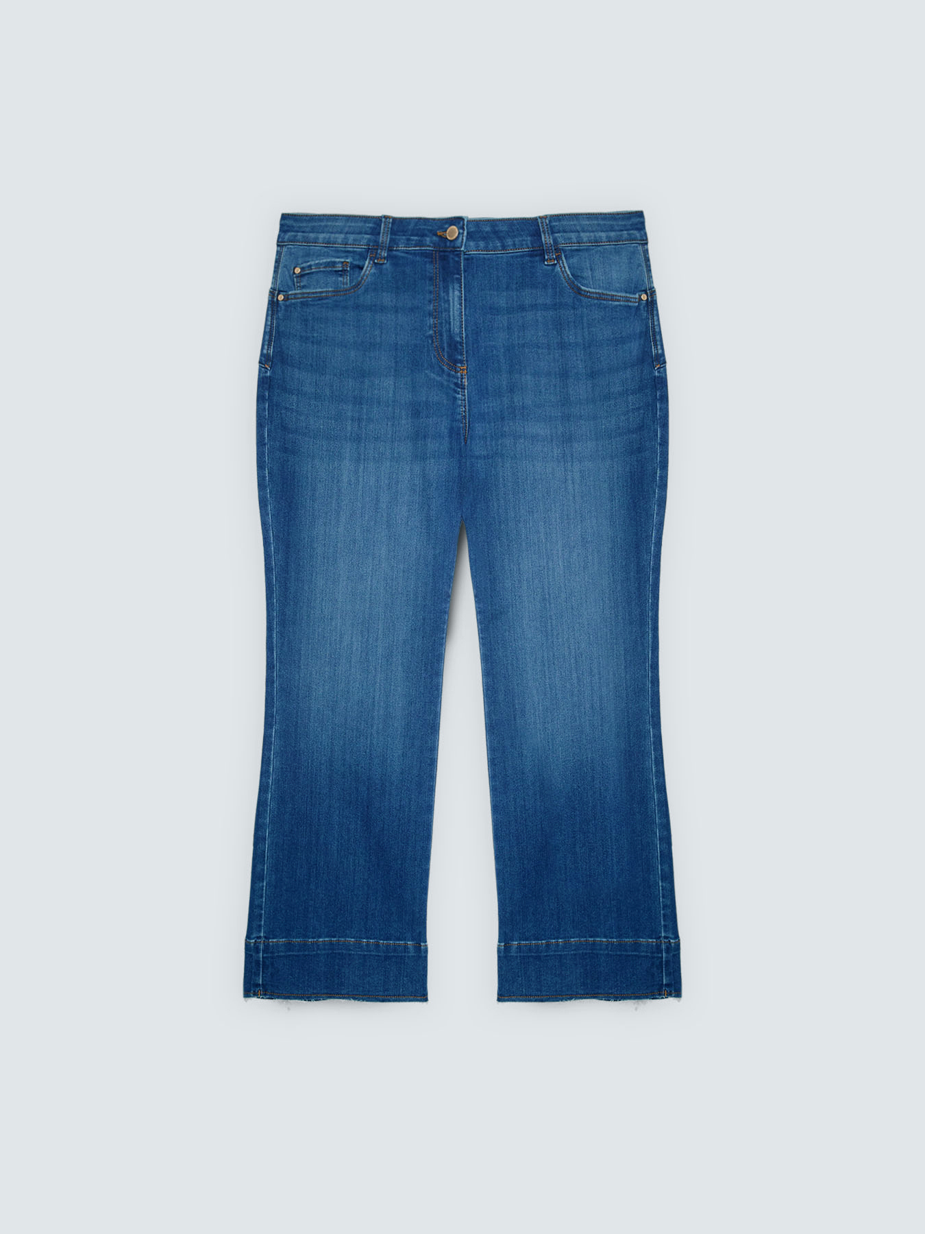 Jeans Kick Flare lavaggio blu effetto washed image number 5