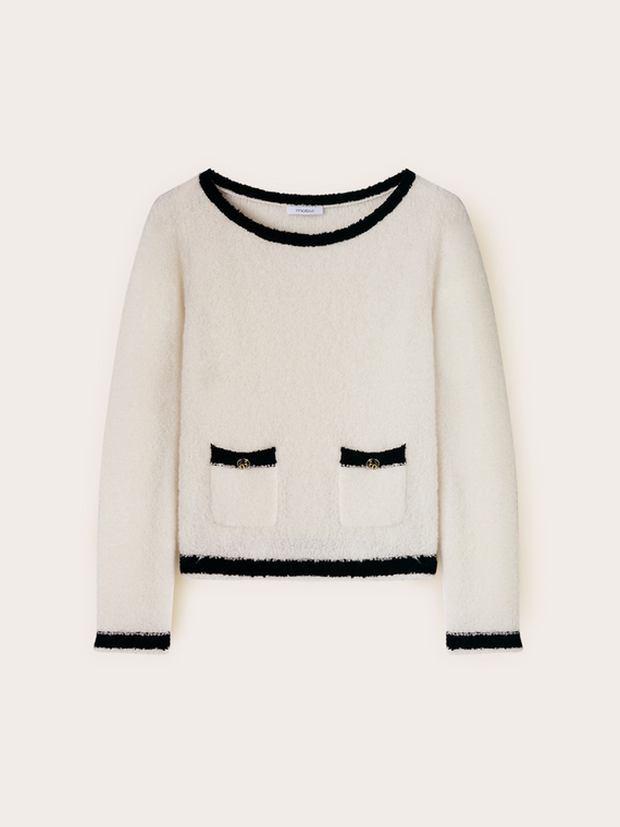 Boucl&eacute; sweater in wool blend