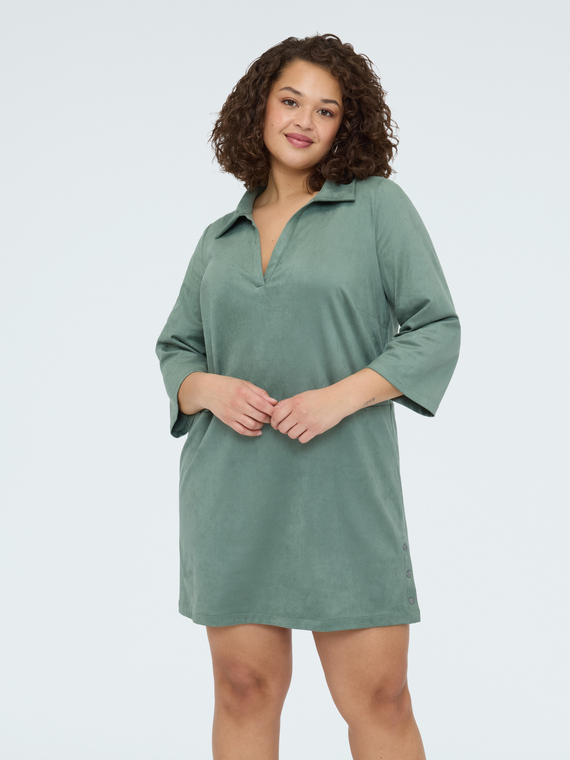 Vestido soft touch corto con cuello polo