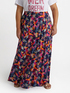 Parrot amp; Palm print long skirt image number 0