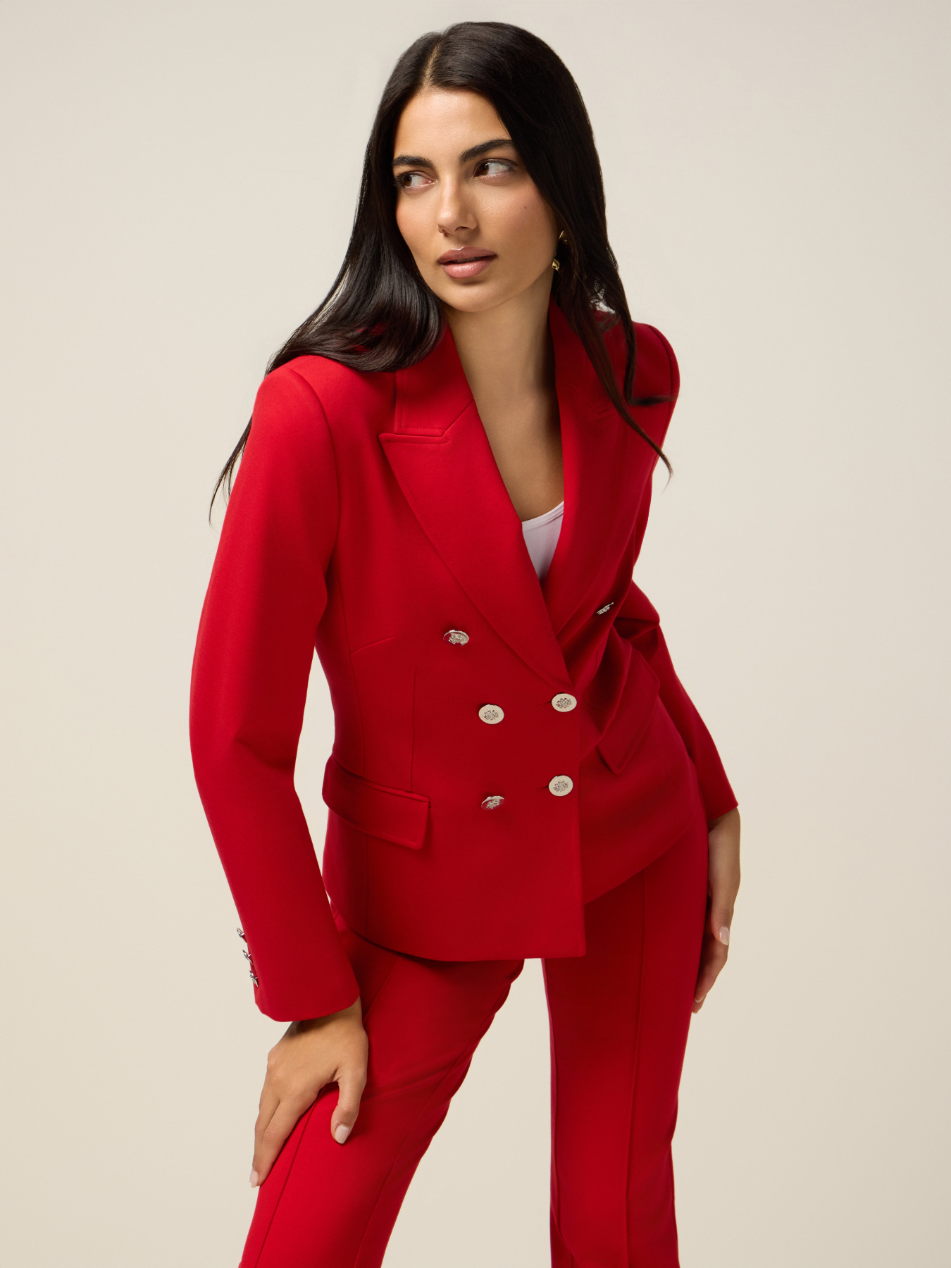 Double-breasted blazer in milano stitch image number 3