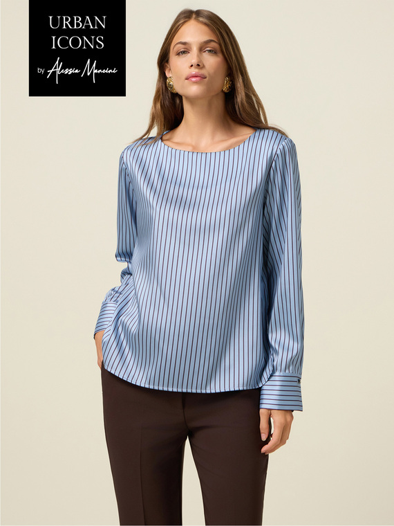 Striped satin blouse