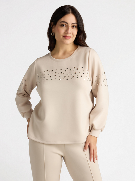 Sweatshirt mit Nieten