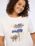 Cotton jersey T-shirt with floral print image number 3