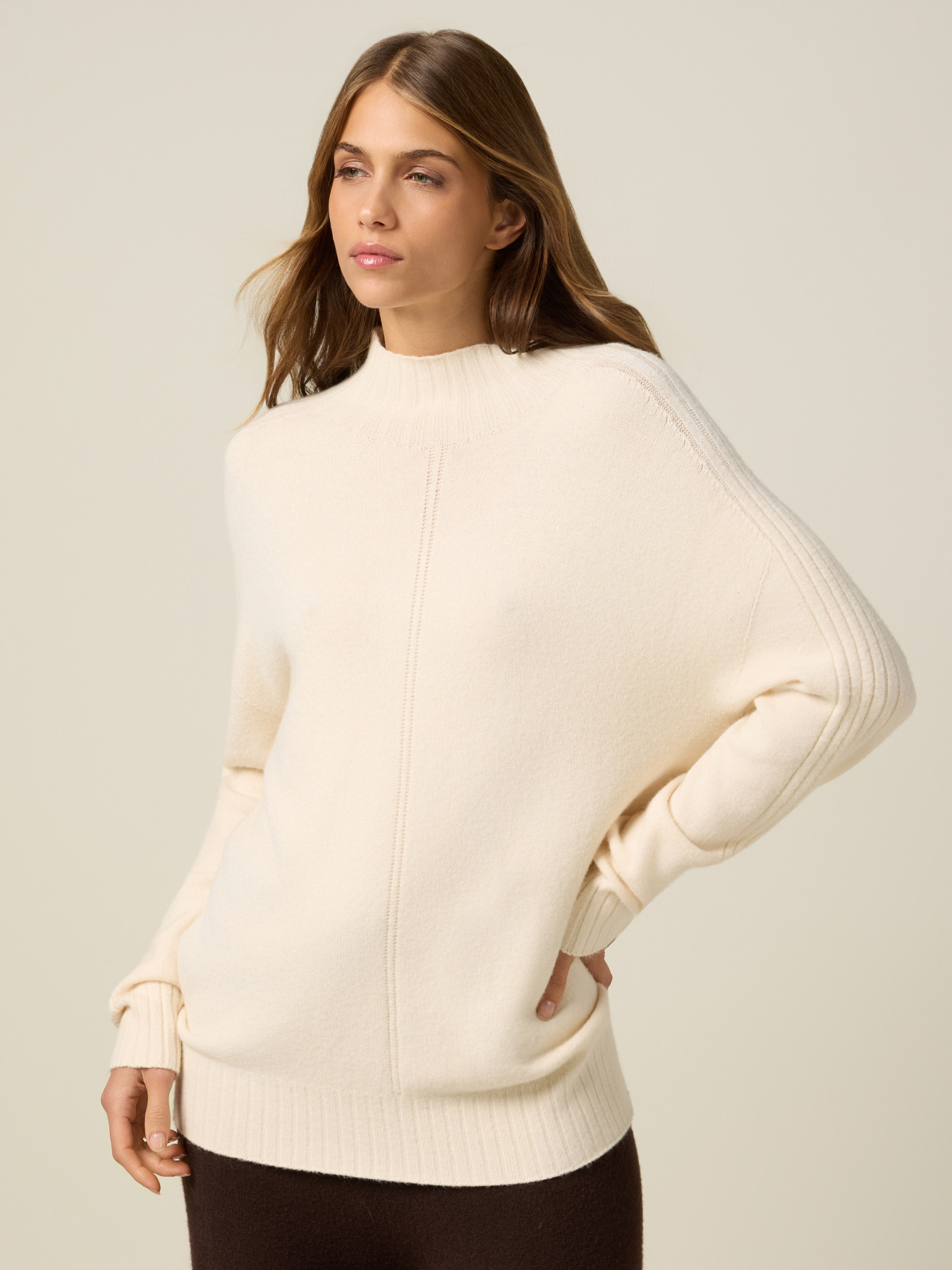 Turtleneck sweater with ribbed details image number 0