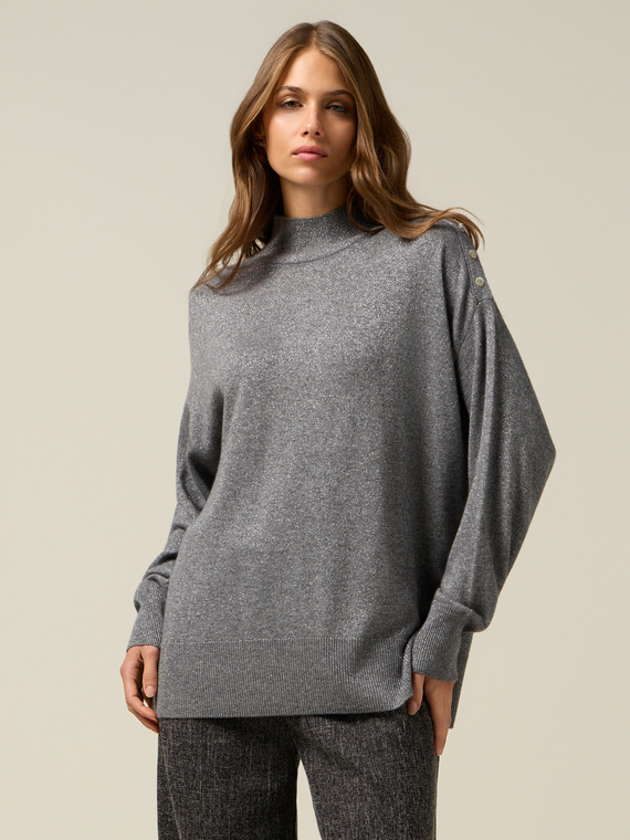 Lurex cashmere blend turtleneck