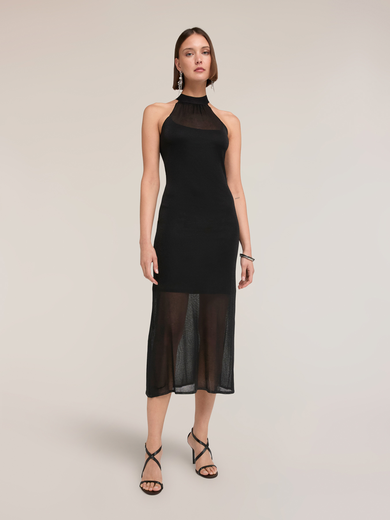 Rochie tip furou din tricotaj cu transparențe image number 0