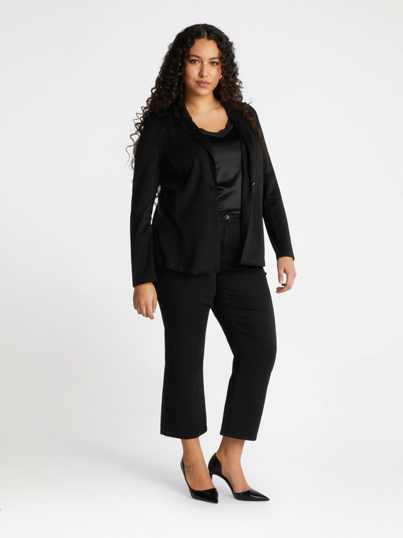 Jersey-Blazer mit Hotfix