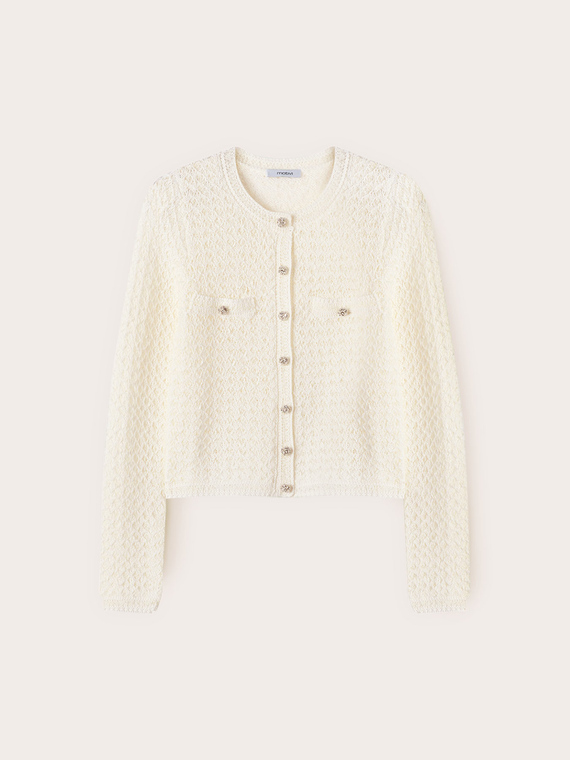 Openwork knit cardigan