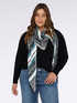 Foulard long avec imprimé et bords effilochés image number 0