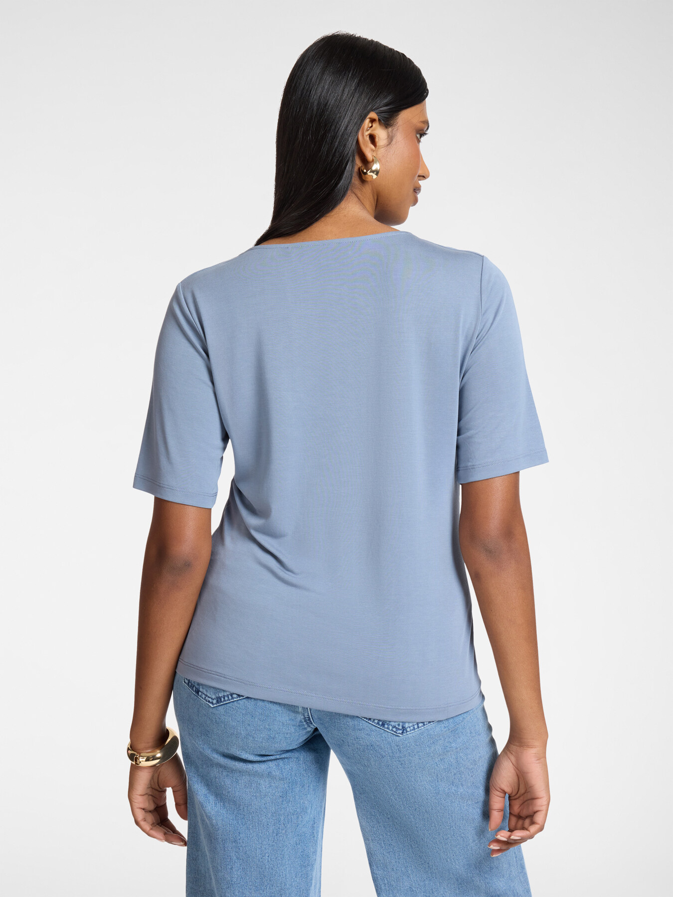 T-shirt with draped neckline image number 1