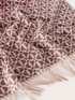 Long jacquard scarf with fringes image number 2