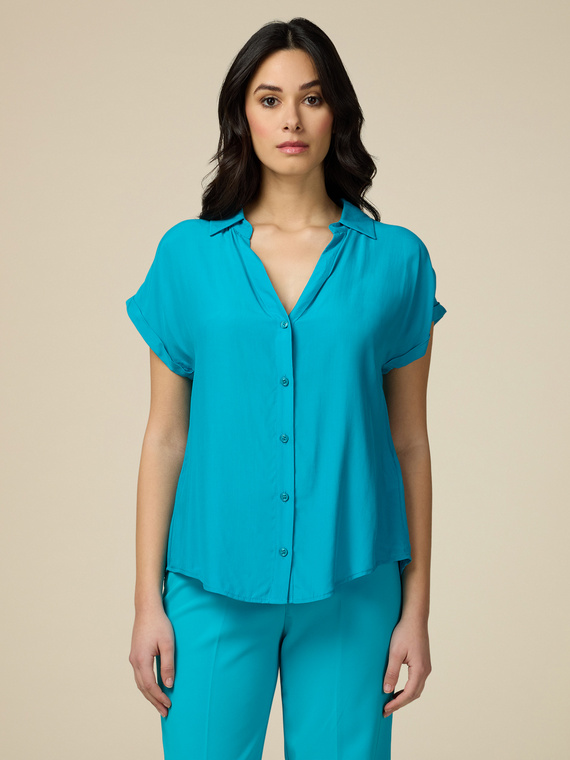 Chemise à manches courtes en viscose