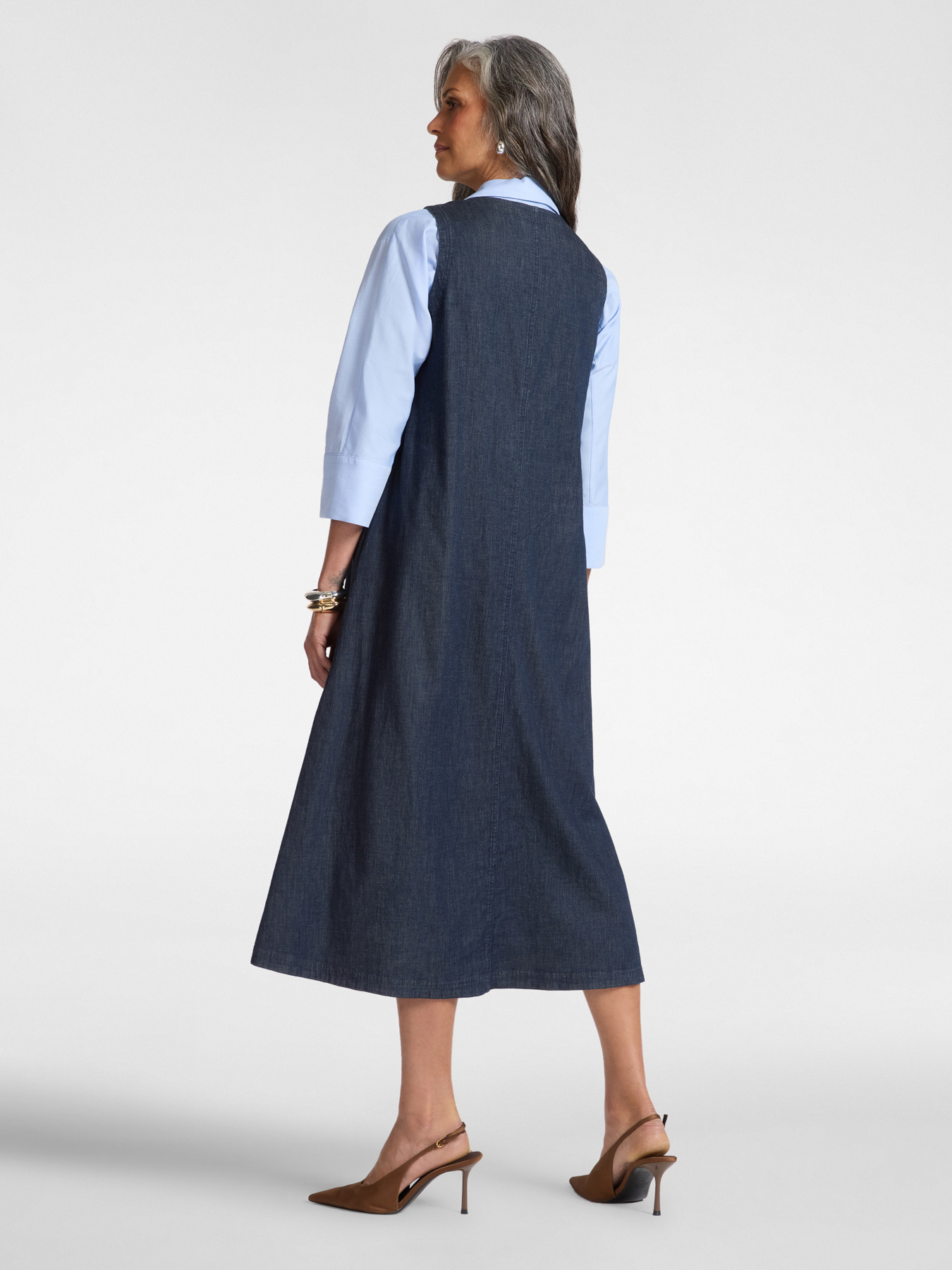 Abito in Chambray senza maniche image number 1