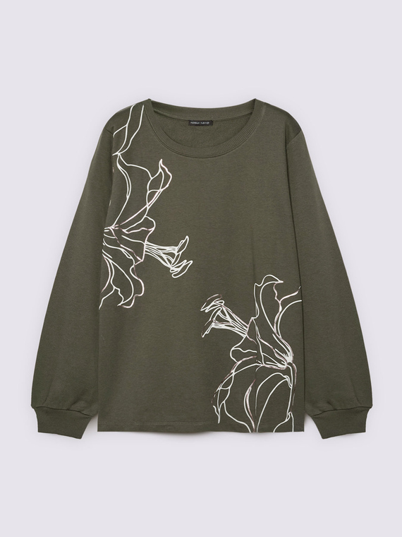 Sweat-shirt avec imprim&eacute; floral