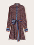 Geometric patterned satin shirt dress image number 4