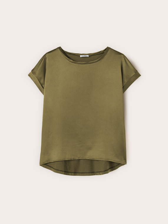 Two-tone cotton blend T-shirt