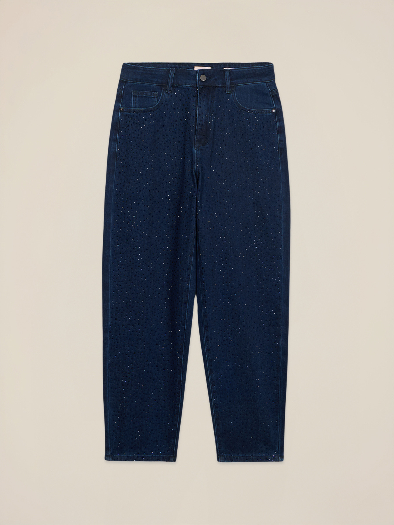 Reguläre Jeans mit Kristallen image number 4